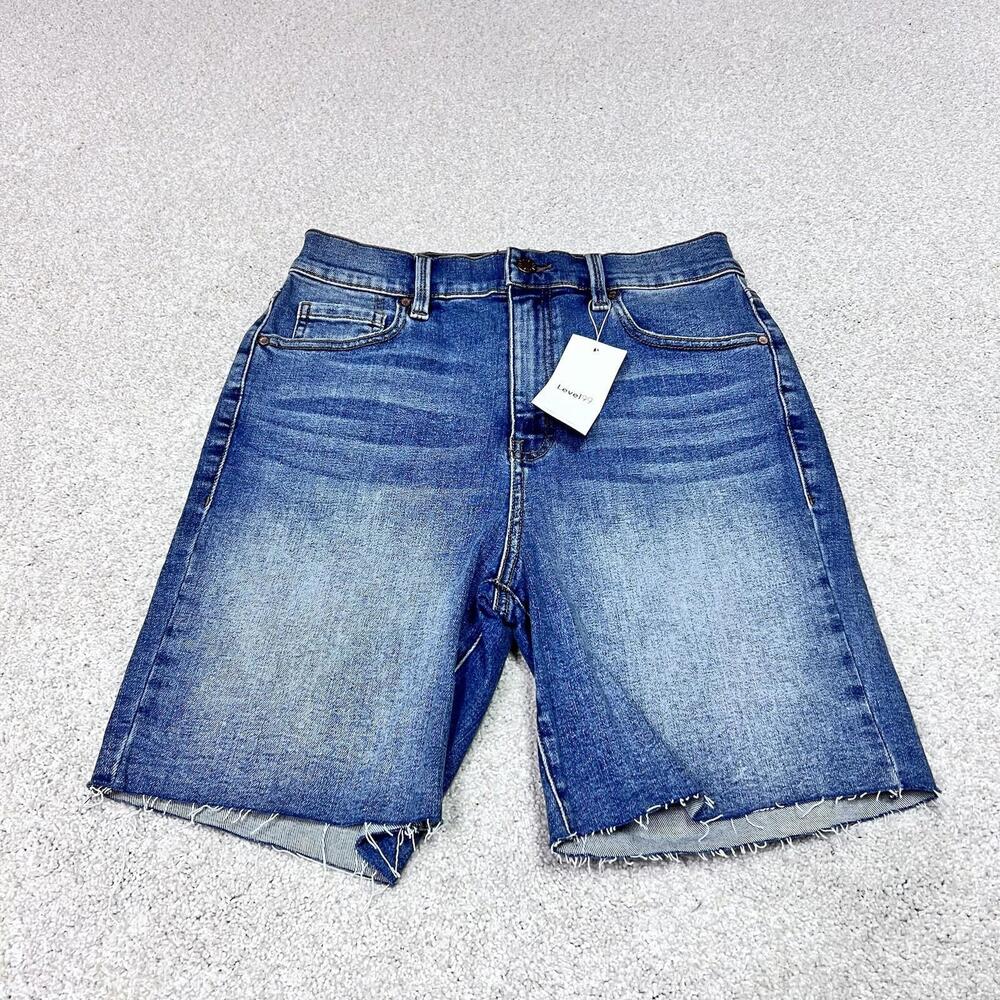 Level99 Shorts Blue Denim Pockets Women’s Size 28 NWT